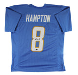 Omarion Hampton Signed Powder Blue Pro Style Jersey Autographed BAS Witnessed