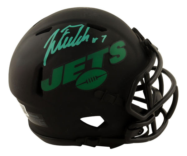 Justin Fields Signed New York Jets Eclipse Mini Speed Helmet BAS