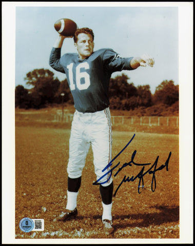 Frank Gifford Autographed 8x10 Photo New York Giants Beckett BAS QR #BS31952
