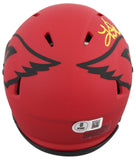 Cardinals Kurt Warner Authentic Signed Rave Speed Mini Helmet BAS Witnessed