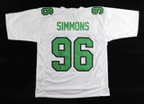 Clyde Simmons Signed Philadelphia Eagles White Jersey (Beckett) Philly D-Line