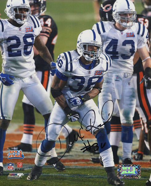 Dexter Reid Signed Colts Super Bowl XLI Action 8x10 Photo- (SCHWARTZ COA)