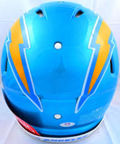 Austin Ekeler Signed Chargers F/S Flash Speed Authentic Helmet *Smear- PSA
