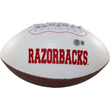Dre Greenlaw Autographed Arkansas Razorbacks Logo Football Woo Pig Beckett 54661