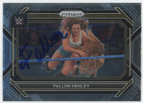 Fallon Henley WWE Authentic Signed 2023 Panini Prizm #22 Card BAS #BS86808