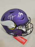 JJ MCCARTHY & JUSTIN JEFFERSON SIGNED MINN VIKINGS SPEEDFLEX HELMET BECKETT QR