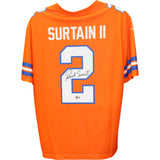 Patrick Surtain Autographed Denver Broncos Nike Orange XL Jersey Beckett 50762