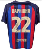 Raphinha Signed Barcelona F C Nike Style Home Jersey (Beckett COA) Winger