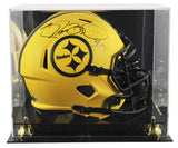 Steelers Jerome Bettis Signed Rave Full Size Speed Rep Helmet W/ Case BAS Wit