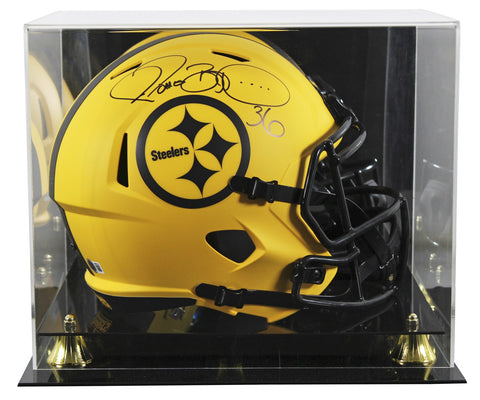Steelers Jerome Bettis Signed Rave Full Size Speed Rep Helmet W/ Case BAS Wit