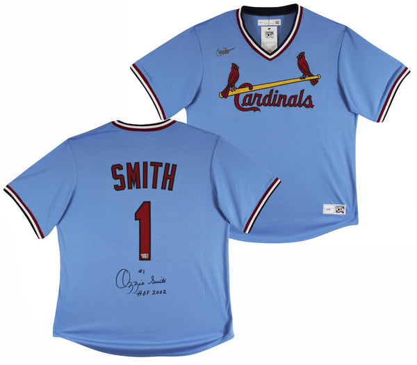 Cardinals Ozzie Smith Authentic Signed Light Blue Nike Jersey Fanatics