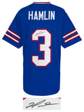 Damar Hamlin (BILLS) Signed Blue Custom Football Jersey - (SCHWARTZ COA)