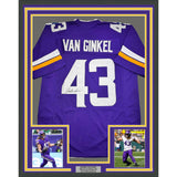 Framed Autographed/Signed Andrew Van Ginkel 35x39 Purple Football Jersey JSA COA