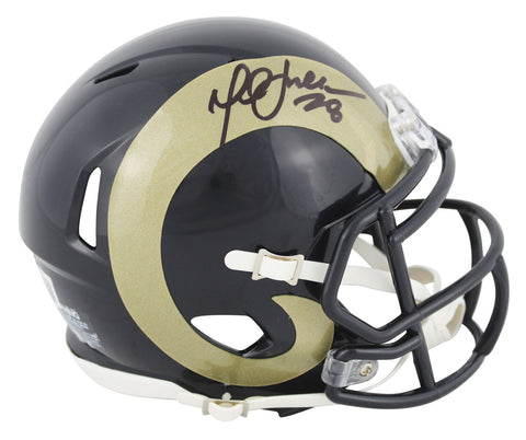 Rams Marshall Faulk Authentic Signed 00-16 TB Speed Mini Helmet BAS Witnessed