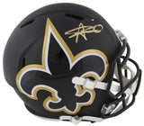 Saints Alvin Kamara Authentic Signed AMP Full Size Speed Rep Helmet BAS Witness