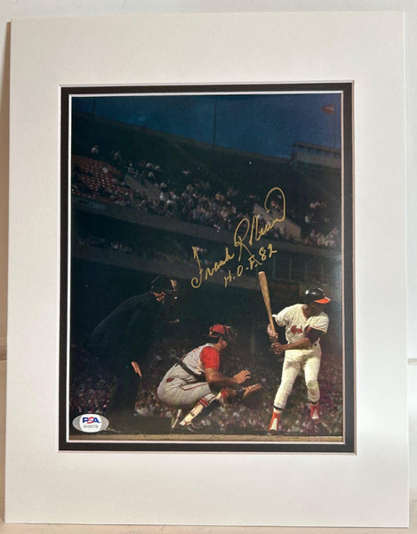 Frank Robinson Signed 8x10 Photo Inscribed "H.O.F. 82" PSA COA