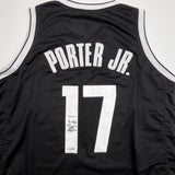 Autographed/Signed Michael Porter Jr Brooklyn Black Jersey JSA COA