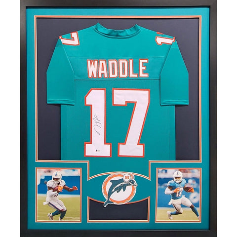 Jaylen Waddle Autographed Signed Framed Miami Dolphins Alabama Jersey BECKETT