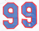 Charlie Sheen Major League Signed White Rick Vaughn Baseball Jersey BAS