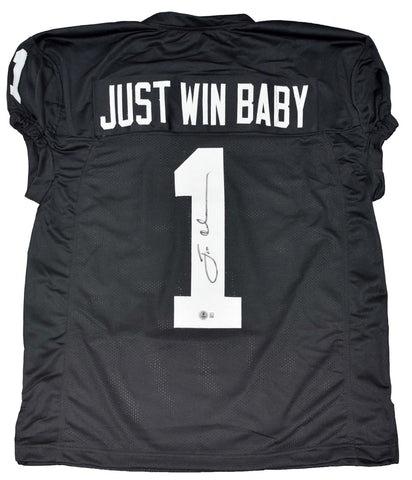 JON GRUDEN SIGNED LAS VEGAS RAIDERS #1 BLACK JUST WIN BABY JERSEY BECKETT