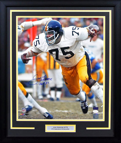 JOE GREENE AUTOGRAPHED PITTSBURGH STEELERS 16x20 FRAMED PHOTO JSA