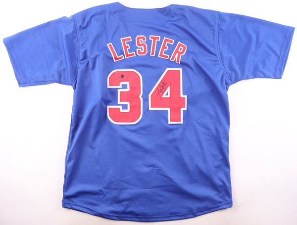 Jon Lester Signed Chicago Cubs Jersey (AWM) 2016 World Series Champion Pitcher