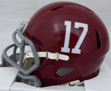 DeVonta Smith Autographed Alabama Mini Helmet "Heisman" Smudge Beckett WG74928