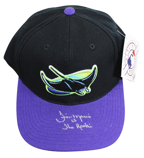 Rays Jim Morris "The Rookie" Authentic Signed Black Snapback Baseball Hat BAS 3