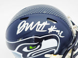 BYRON MURPHY II AUTOGRAPHED SEAHAWKS BLUE SPEED MINI HELMET MCS HOLO 235602