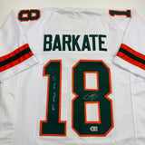 Autographed/Signed Cooper Barkate Miami White College Jersey BAS COA