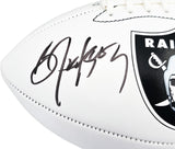 BO JACKSON AUTOGRAPHED SIGNED RAIDERS WHITE LOGO FOOTBALL BECKETT WITNESS 239857