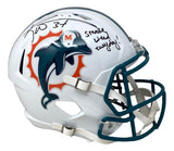 Ricky Williams Signed Dolphins FS 97-12 Speed Replica Helmet Smoke Weed BAS