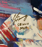 Eli Manning Autographed Canvas New York Giants Malcolm Farley Painting JSA COA