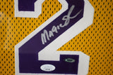 Magic Johnson Autographed Los Angeles Lakers Jersey -- Shadow Box Framed JSA COA
