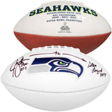 Steve Largent & Jim Zorn Signed Seattle Seahawks White Logo Football MCS Holo