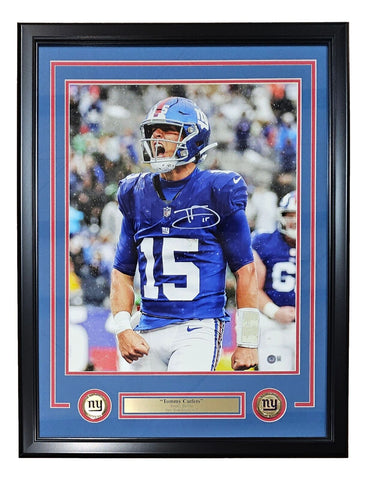 Tommy Devito Signed Framed 16x20 New York Giants Scream Photo BAS ITP