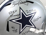 Tony Dorsett Autographed Dallas Cowboys F/S Speed Helmet w/ 5 Insc- BA W Holo
