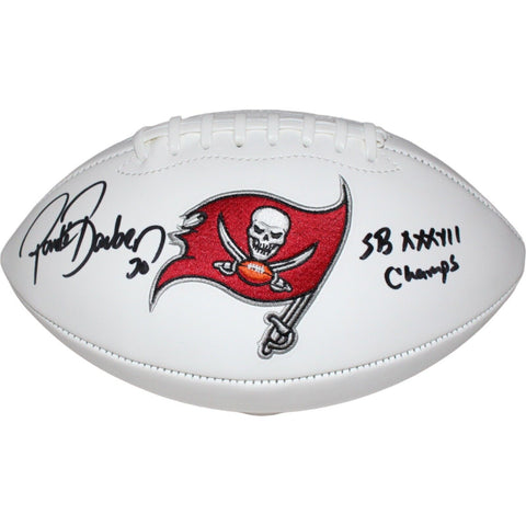 Ronde Barber Signed Tampa Bay Buccaneers White Logo Football BAS 42546