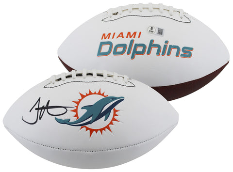 Dolphins Tyreek Hill Signed Franklin White Panel Logo Football BAS Witnessed
