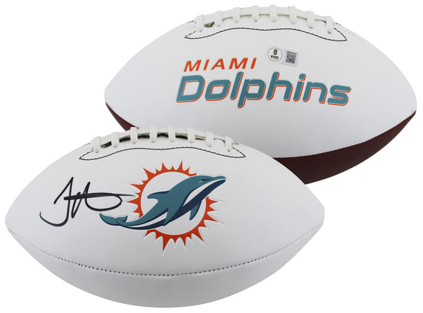 Dolphins Tyreek Hill Signed Franklin White Panel Logo Football BAS Witnessed
