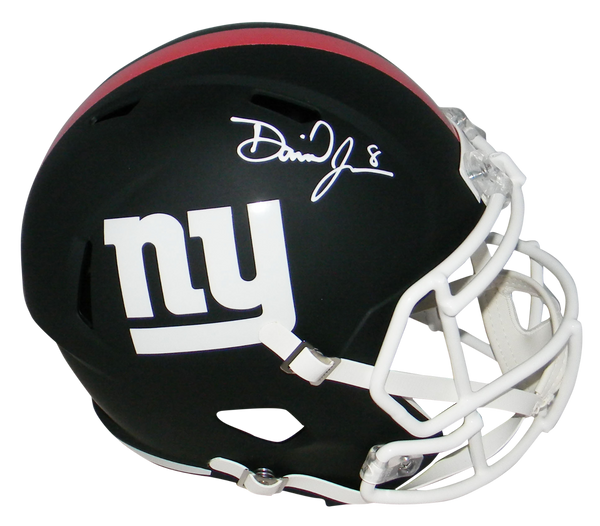 DANIEL JONES AUTOGRAPHED NEW YORK GIANTS BLACK FULL SIZE SPEED HELMET BECKETT
