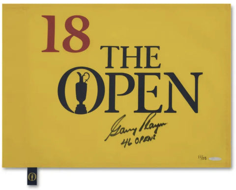 Gary Player Autographed "46 Opens" Open Championship Pin Flag UDA LE 25