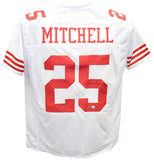 Elijah Mitchell Autographed/Signed Pro Style White Jersey Beckett 40310