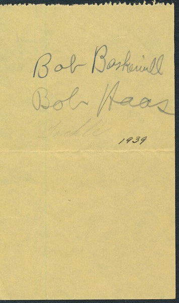 1938 Rose Bowl Duke FB Team Bob Haas, Bob Baskerville Multi-Signed Cutout 144098