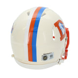 Troy Franklin Autographed Denver Broncos RETRO Speed Mini Helmet Beckett Witness