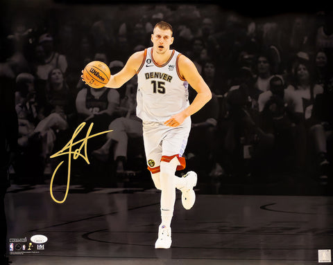 NIKOLA JOKIC AUTOGRAPHED 16X20 PHOTO NUGGETS 2023 NBA FINALS JSA 221508