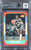 Spurs Johnny Moore Signed 1986 Fleer #76 Card Auto Graded Mint 10! BAS Slabbed