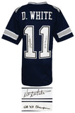 Danny White (COWBOYS) Signed Navy Custom Football Jersey w/SB Champs - (SS COA)