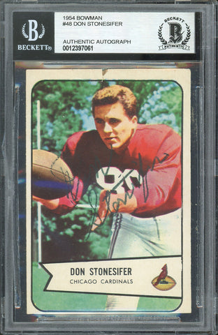Cardinals Don Stonesifer Authentic Signed 1954 Bowman #48 Card BAS Slabbed