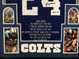 FRAMED LENNY MOORE AUTOGRAPHED SIGNED INSC BALTIMORE COLTS STAT JERSEY JSA COA